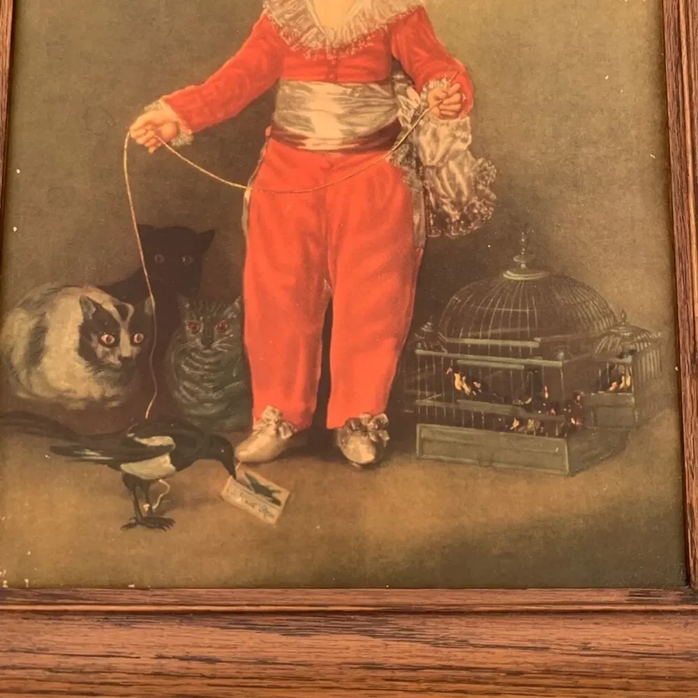 Vintage Red Boy Portrait Art